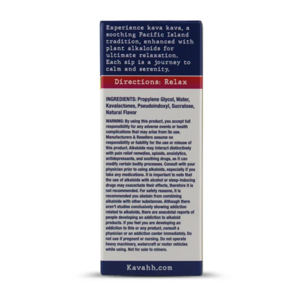 Kavahh Kava Pseudoindoxyl Relaxing Shot 50 Ml Spring Strawberry Box Back