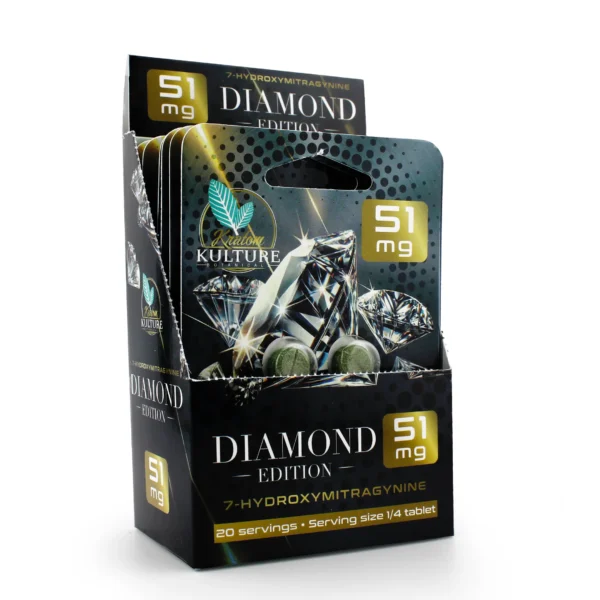 Kratom Kulture 7-OH Diamond Edition Chewable Tablets 51 mg 5 Count Original Display Box