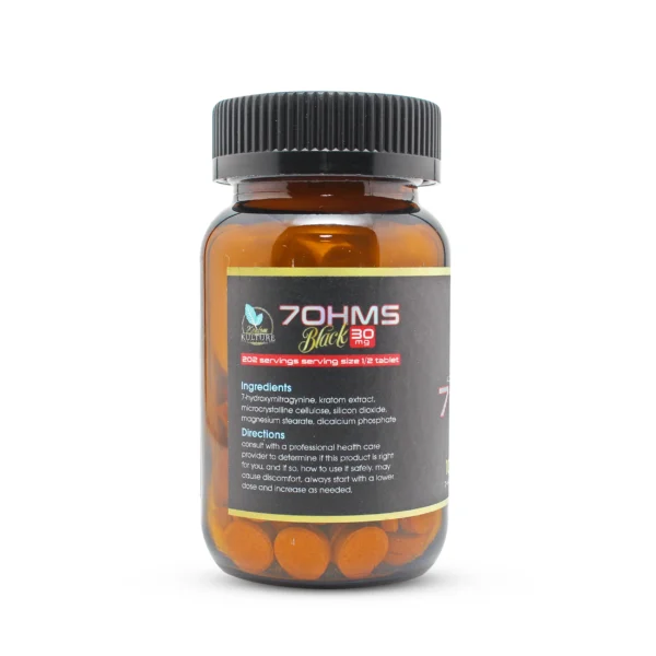 Kratom Kulture 7OHMZ Black Kratom Extract Tablets 30 mg 101 Count Ingredients