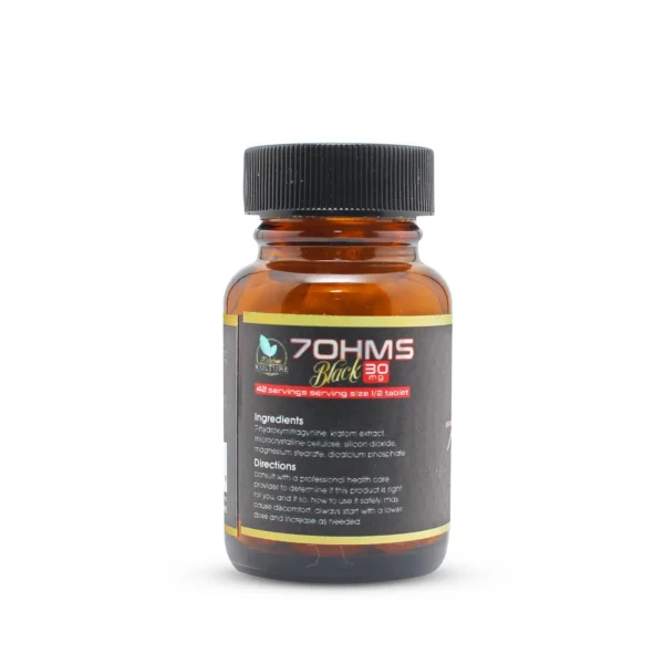 Kratom Kulture 7OHMZ Black Kratom Extract Tablets 30 mg 21 Count Ingredients
