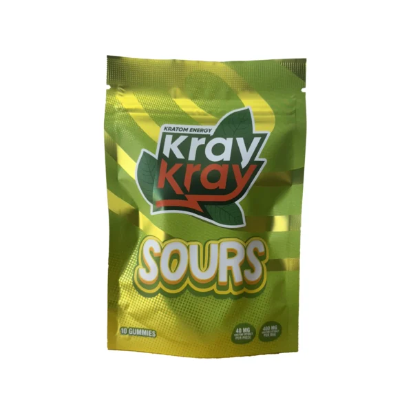 KrayKray Kratom Extract Gummies 40 mg 10 Count Sour