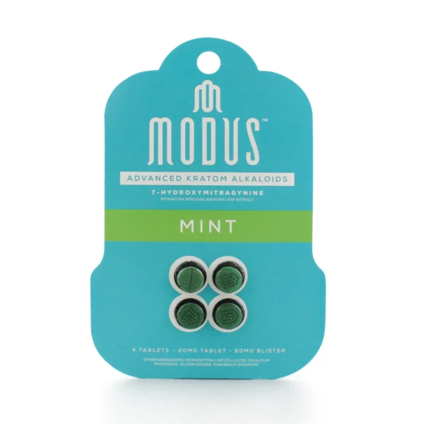 Modus 7-Hydroxymitragynine Kratom Leaf Extract Chewable Tablets 20 mg 4 Count Mint