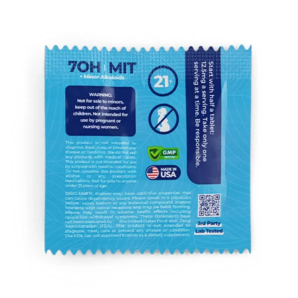 numbz Kratom Leaf Extract Chewable Tablets 25 mg Back