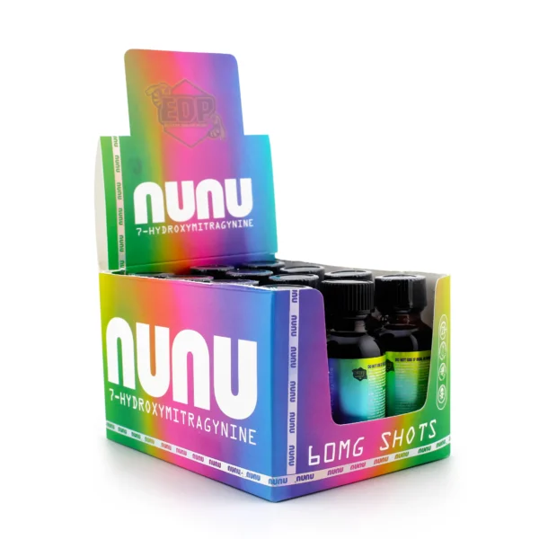 NUNU 7-hydroxymitragynine Infused Shot 30 ml 60 mg Display Box