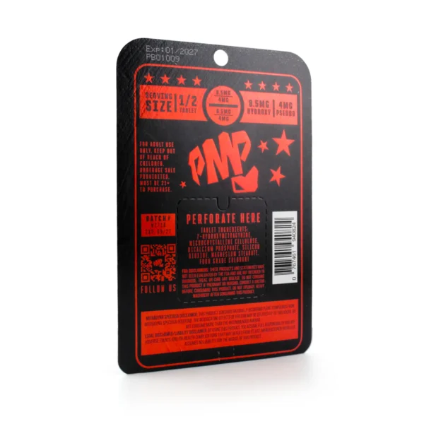 PMP 7-Hydroxy Pseudo Kratom Leaf Extract Chewable Tablets 25 mg 4 Count Original Back