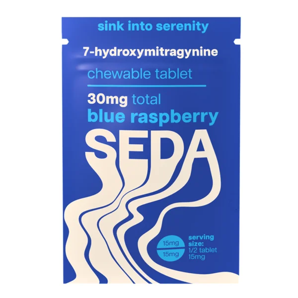 Seda 7-Hydroxy Kratom Extract Chewable Tablets 30 mg 1 Count Blue Raspberry