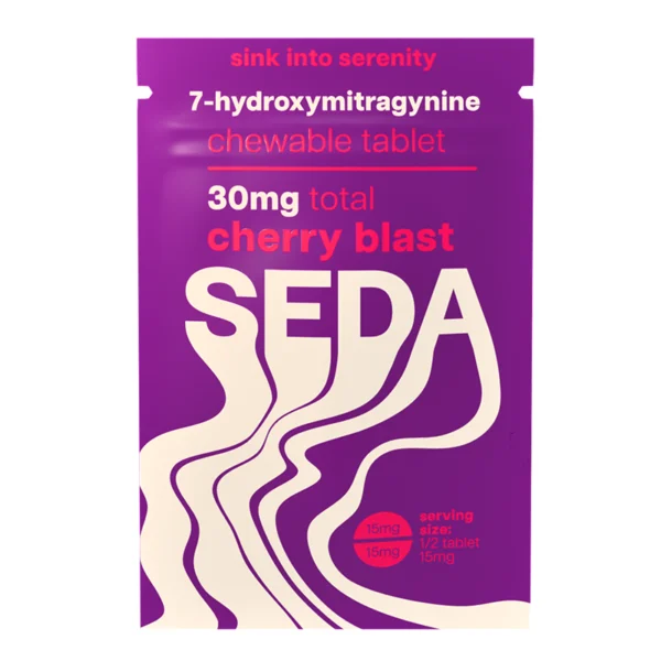 Seda 7-Hydroxy Kratom Extract Chewable Tablets 30 mg 1 Count Cherry Blast