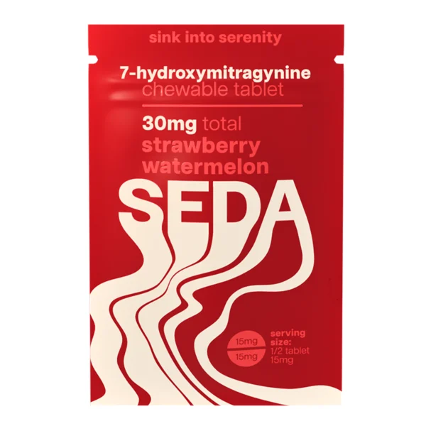 Seda 7-Hydroxy Kratom Extract Chewable Tablets 30 mg 1 Count Strawberry Watermelon
