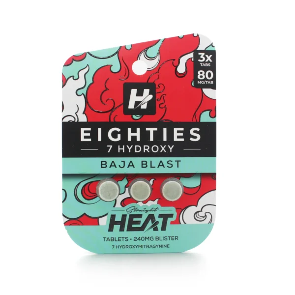 Straight Heat 7-Hydroxy Chewable Tablets 80 mg 4 Count Baja Blast Front