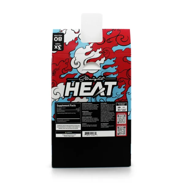 Straight Heat 7-Hydroxy Chewable Tablets 80 mg 4 Count Blue Razz Display Box Back