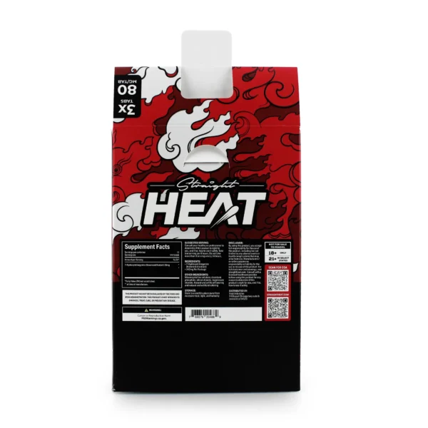 Straight Heat 7-Hydroxy Chewable Tablets 80 mg 4 Count Cherry Bomb Display Box Back