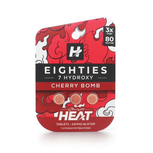 Straight Heat 7-Hydroxy Chewable Tablets 80 mg 4 Count Cherry Bomb Front