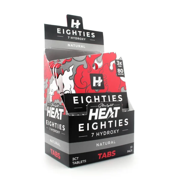 Straight Heat 7-Hydroxy Chewable Tablets 80 mg 4 Count Natural Display Box Front