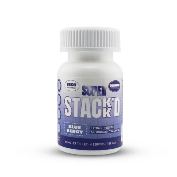 Super Stack D 7-Hydroxy Extra Strength Extract Chewable Tablets 60 Mg 15 Count Blueberry