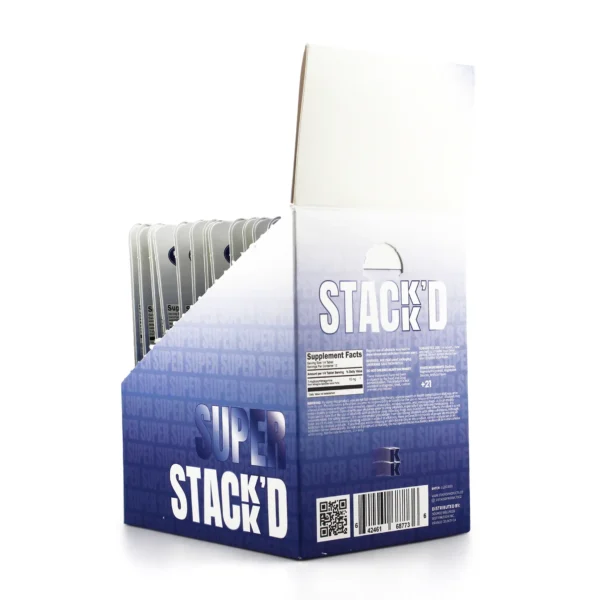 Super Stack-d 7-Hydroxy Extra Strength Extract Chewable Tablets 60 mg 3 Count Blueberry Display Box Back