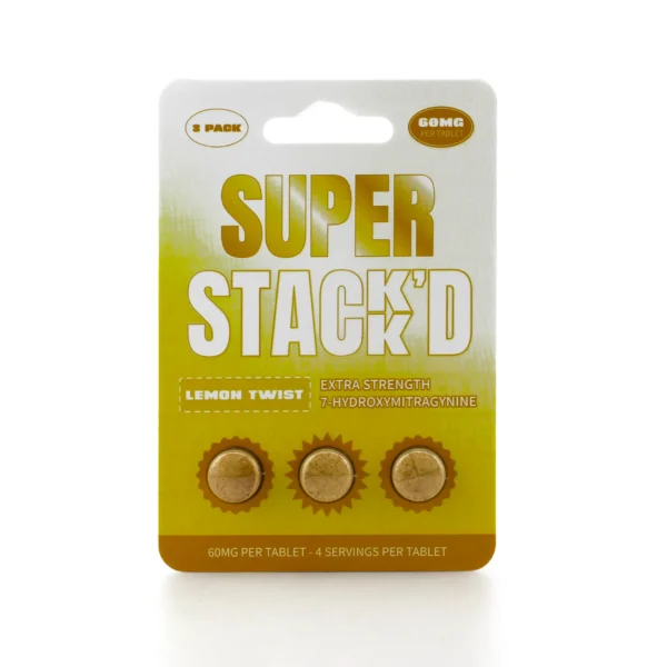 Super Stack-d 7-Hydroxy Extra Strength Extract Chewable Tablets 60 mg 3 Count Lemon Twist