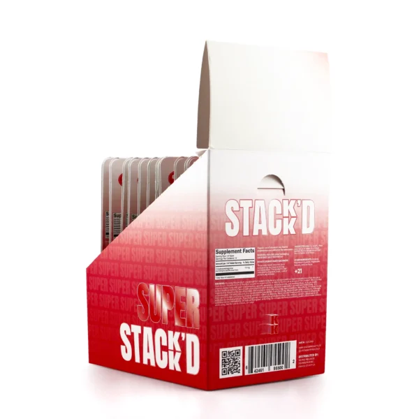 Super Stack-d 7-Hydroxy Extra Strength Extract Chewable Tablets 60 mg 3 Count Watermelon Display Box Back