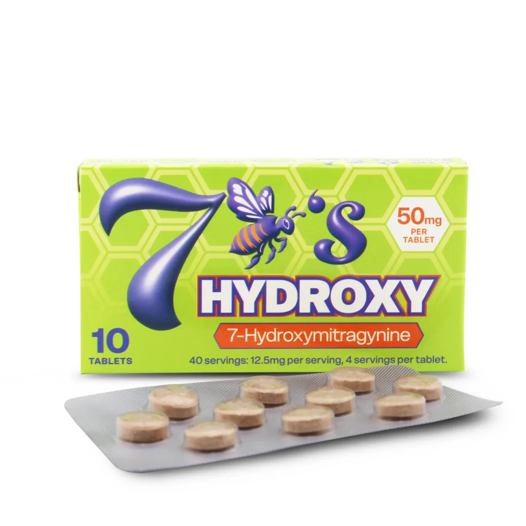 7 Bee's 7-Hydroxy Kratom Chewables 50 mg 10 Count Original Front With Tablets