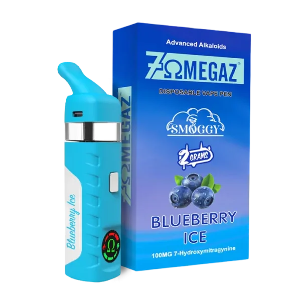 7omegaz 7-Hydroxymitragynine 100 mg Disposable Vape Pen 2 ml - 100 mg 2 ml, Blueberry Ice