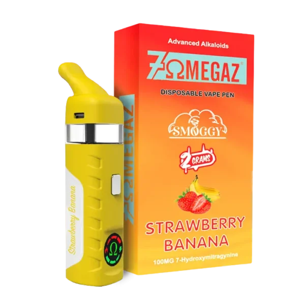 7omegaz 7-Hydroxymitragynine 100 mg Disposable Vape Pen 2 ml - 100 mg 2 ml, Strawberry-banana