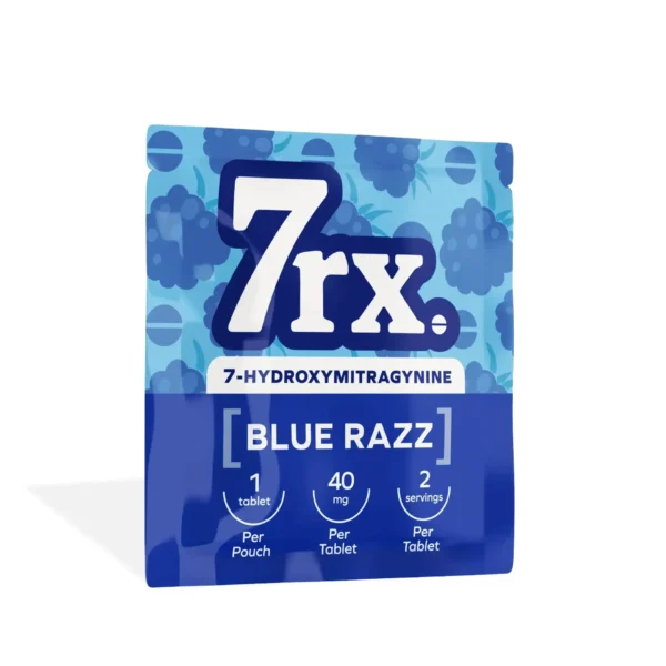 7-Hydroxy Kratom Chew Tablet 40 mg Blue Razz Front