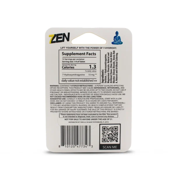 7Zen 7-Hydroxy Extract Tablets 40 mg 3 Pack Lemon Lime Lift Back