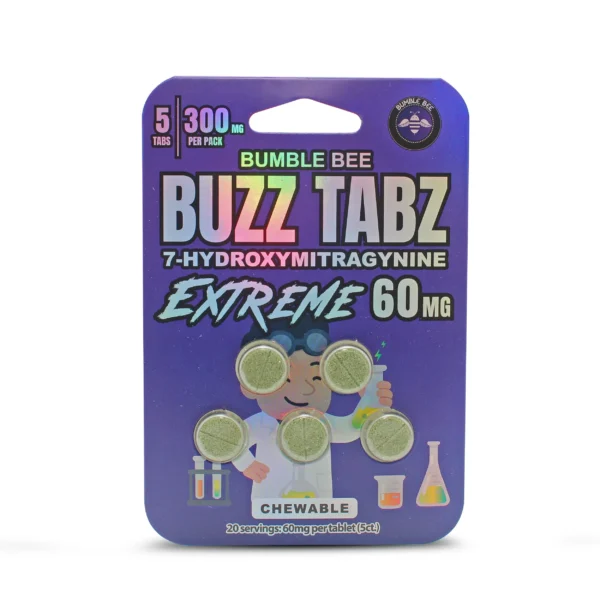 Bumble Bee Buzz Tabz Extreme 7-Hydroxy Chewable Tablets 60 mg 5 Tablets Original Front