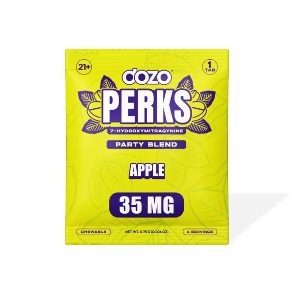 Dozo Perks 7-Hydroxy Chewable Tablets 35 mg 1 Count Apple Party Blend Front