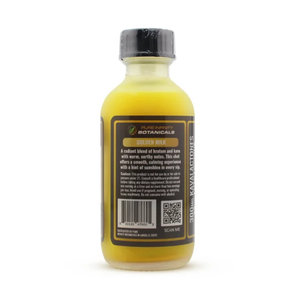 Flow State Elixir Kava Kratom Shot 60 ml Golden Milk Back