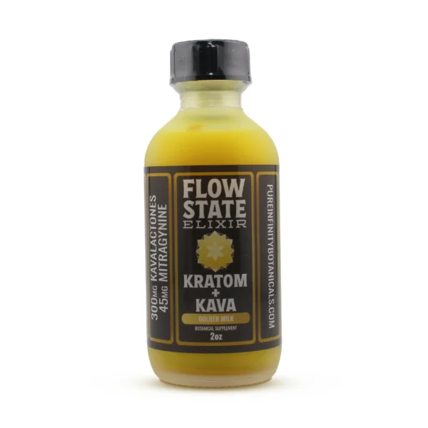 Flow State Elixir Kava Kratom Shot 60 ml Golden Milk Front