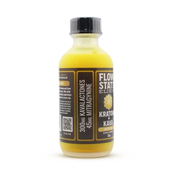 Flow State Elixir Kava Kratom Shot 60 ml Golden Milk Side