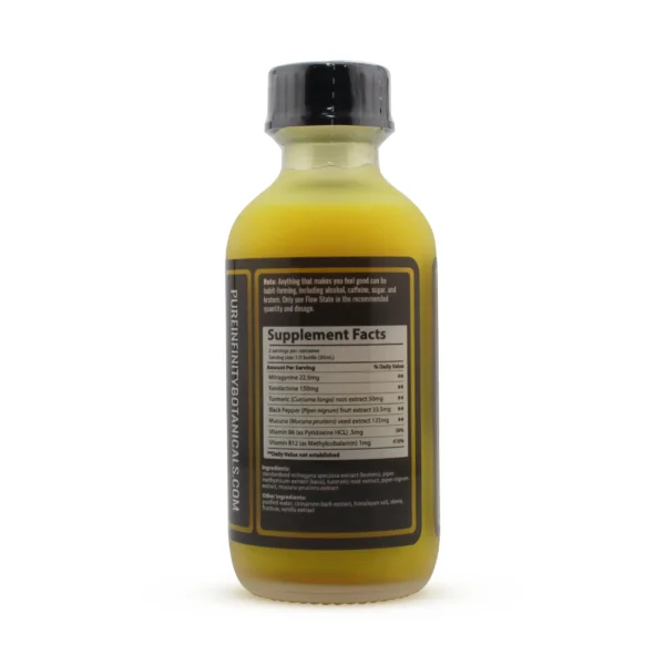 Flow State Elixir Kava Kratom Shot 60 ml Golden Milk Supplement Facts