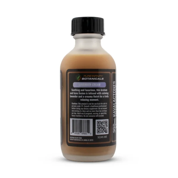 Flow State Elixir Kava Kratom Shot 60 ml Lavender Cream Back