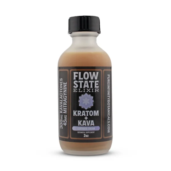 Flow State Elixir Kava Kratom Shot 60 ml Lavender Cream Front