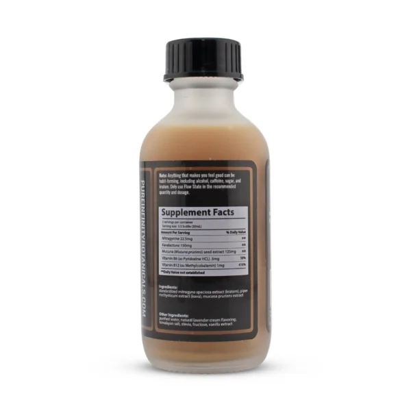 Flow State Elixir Kava Kratom Shot 60 ml Lavender Cream Supplement Facts