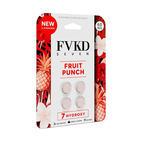 FVKD Seven 7-Hydroxy Chewable Tablets 60 mg 4 Count Fruit Punch Front