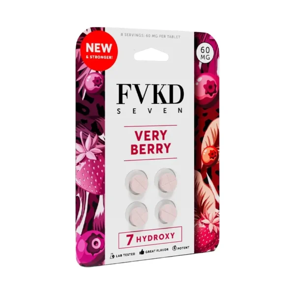 FVKD Seven 7-Hydroxy 60 mg 4 Count Very Berry Front Chewables