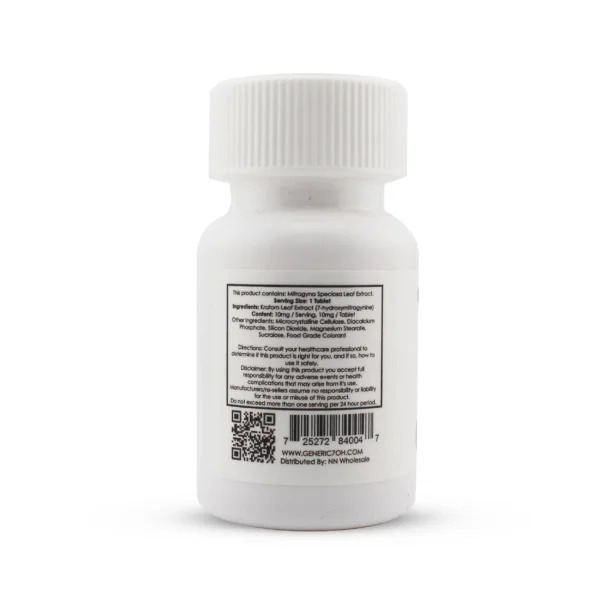 Generic RX 7-Hydroxy Kratom Extract Chewable Tablets 10 mg 30 Count Cherry Product Facts