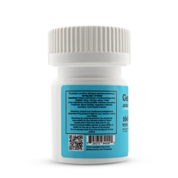 Generic RX Extra Strength 7-Hydroxy Kratom Tablets 160 mg Blue Raspberry Ingredients