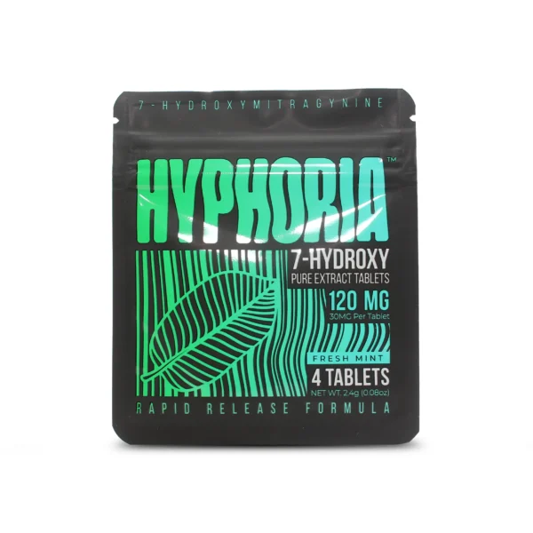 Hyphoria 7-Hydroxy Chewable Fresh Mint 30 mg 4 Tablets Front