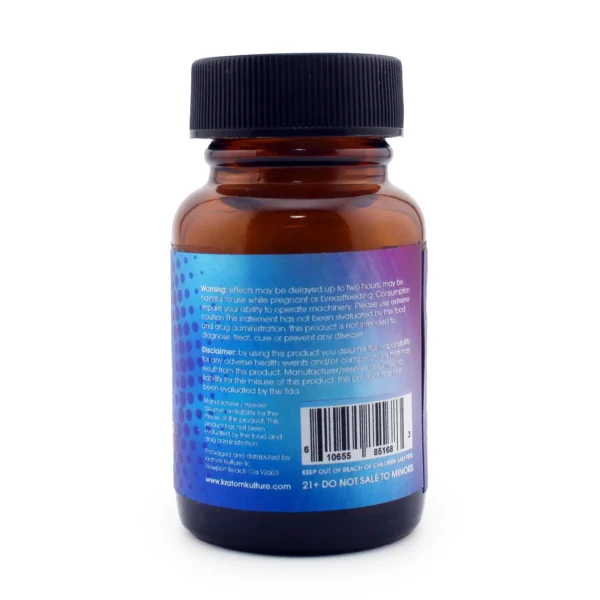 Kratom Kulture 7-Hydroxy Chewables 20mg 21 Tablets Blue Razz Cotton Candy Back