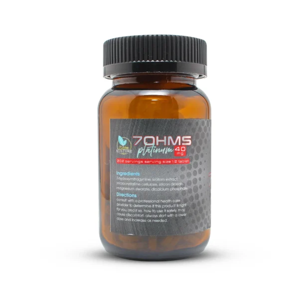 Original Kratom Kulture 7-Hydroxy OHMZ Platinum 40 mg Chewables 101 Count Ingredients Directions