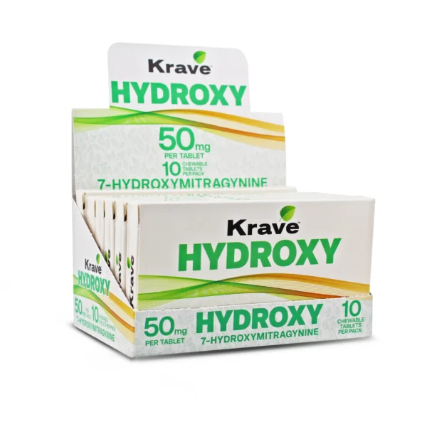 Krave 7-Hydroxy Original Flavor Display Box Front 10 Count Tablets
