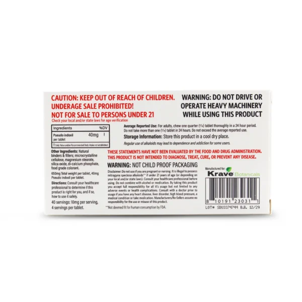 Krave Sudo Chewables Original 40mg 10 Count Back