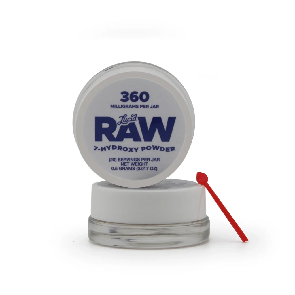 Lucid Raw 7-Hydroxy Powder 360 mg 0.5 Grams Jar With Spoon