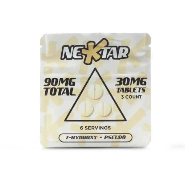 Nektar 7-Hydroxy + Pseudo Kratom Chewable Tablets 30 mg 3 Count Original Front