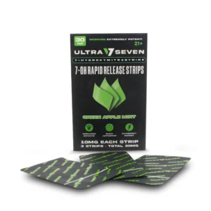 Ultra Seven 7-Hydroxy Strips Green Apple Mint Front with Strips