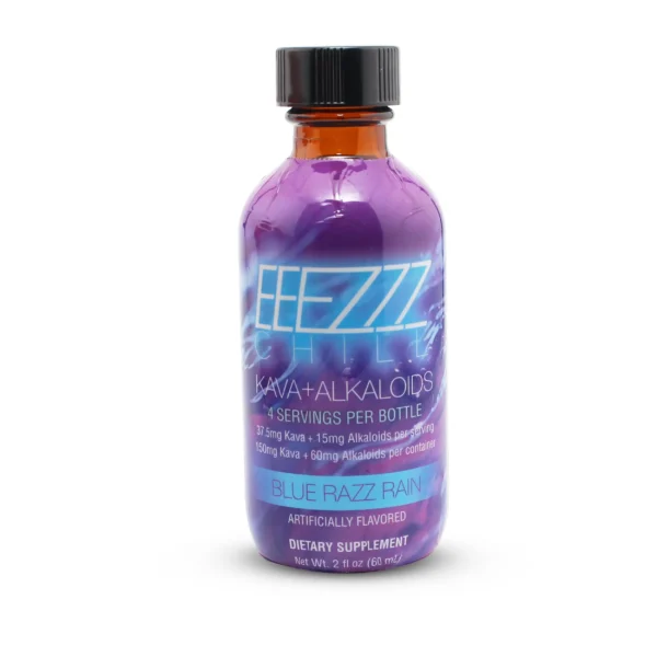 EEEZZZ Chill Kava + Alkaloids Shot 60 ml Blue Razz Rain Front