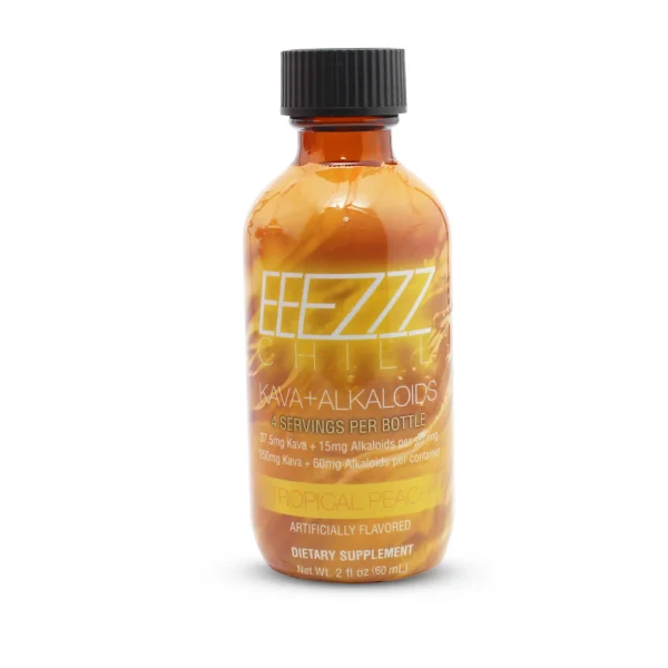 EEEZZZ Chill Kava + Alkaloids Shot 60 ml Tropical Peach Front