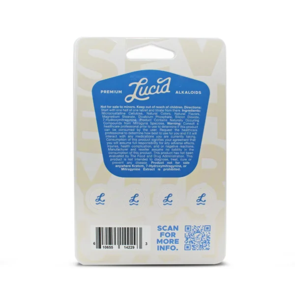 Lucid 7-Hydroxy Supreme Blend 50 mg 4 Count Blue Razz Back